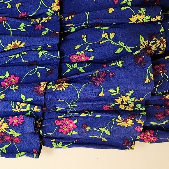 Maje Jalao Tiered Ruffled Floral Skirt Floral Blue Tiered Skirt Fairycore Sz 2/M - Picture 11 of 16